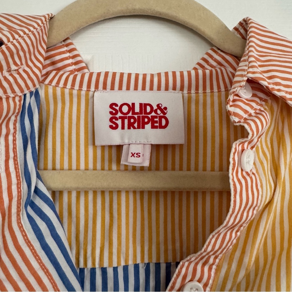 SOLID & STRIPED Blue and Yellow Casual Button Down Shirt - Picture 4 of 5